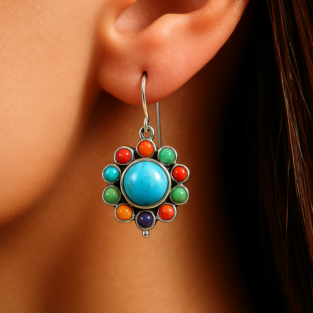 Vibrant Splash Round Earrings