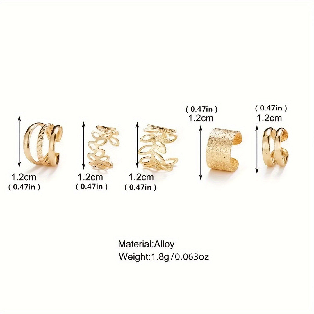 Elegant Freedom – Set of 5 Non-Pierced Ear Cuffs