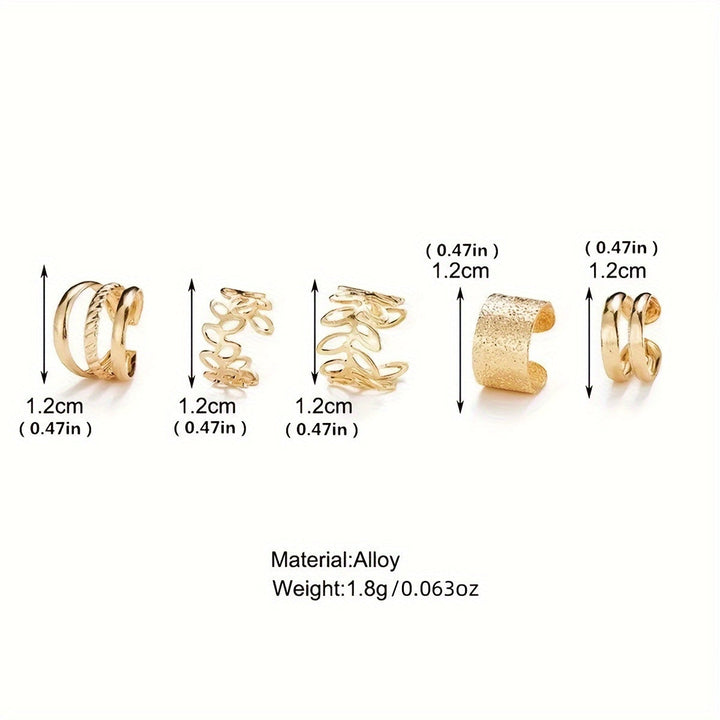 Elegant Freedom – Set of 5 Non-Pierced Ear Cuffs