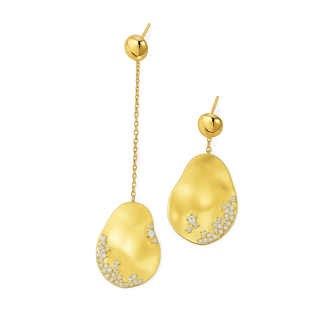 Ocean Breeze Crystal Wave Earrings