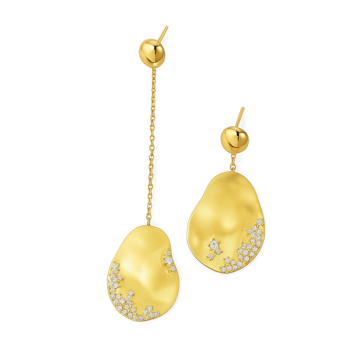 Ocean Breeze Crystal Wave Earrings