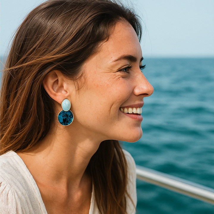 Dear | Celestial Waves Earrings: Radiant Ripple Drops