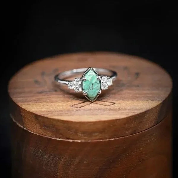 Radiant Blue Spark Diamond Ring