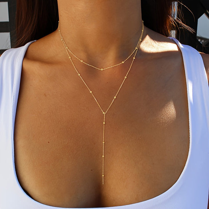 Duo Pearls – Beaded Tassel Necklace