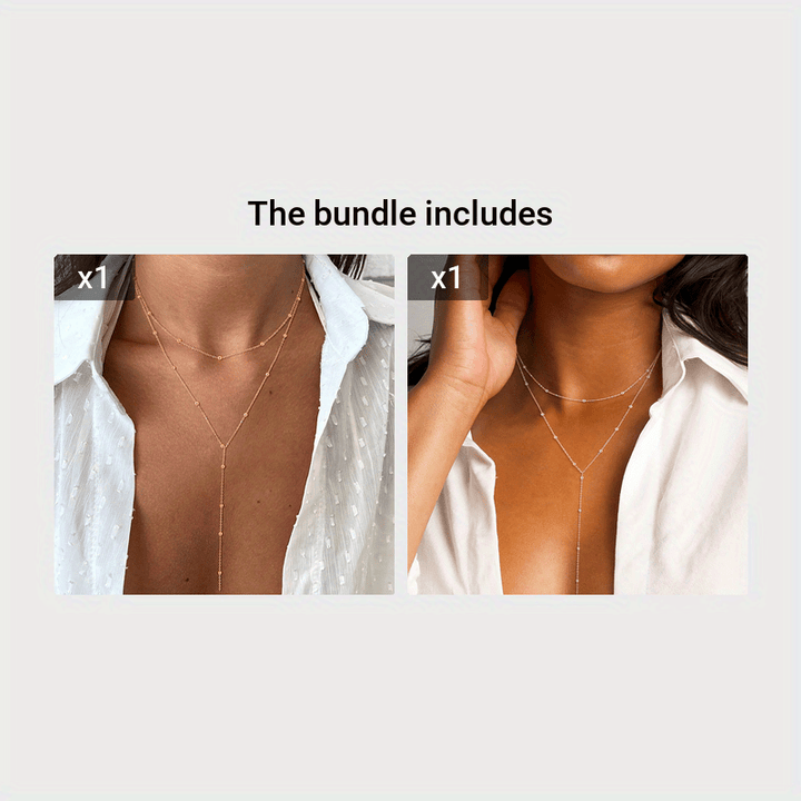Duo Pearls – Beaded Tassel Necklace