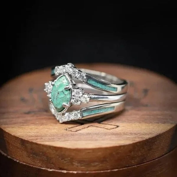 Radiant Blue Spark Diamond Ring