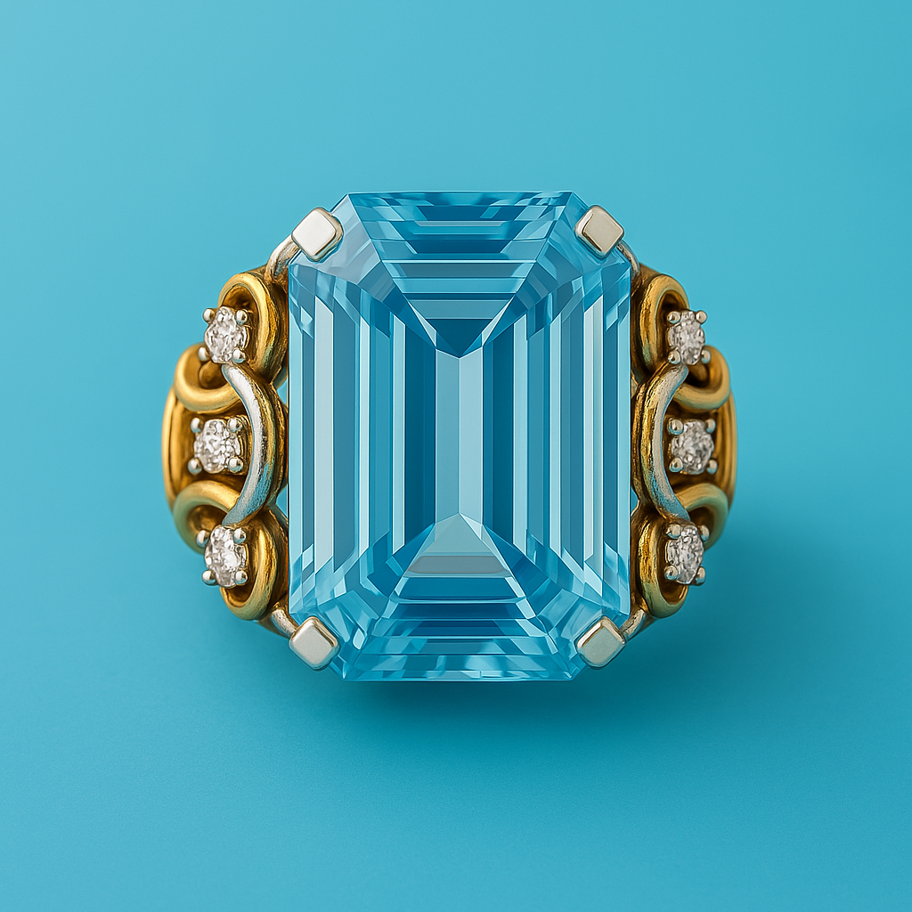 Radiant Blue Glow Layered Ring