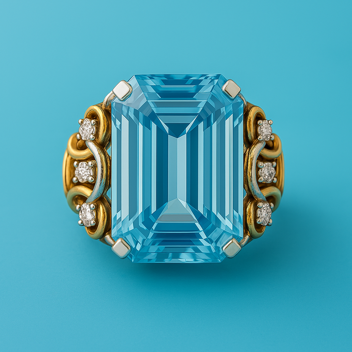 Radiant Blue Glow Layered Ring