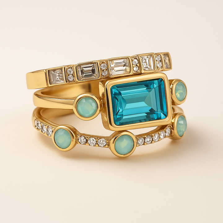 Timeless Blue Elegance Ring Set