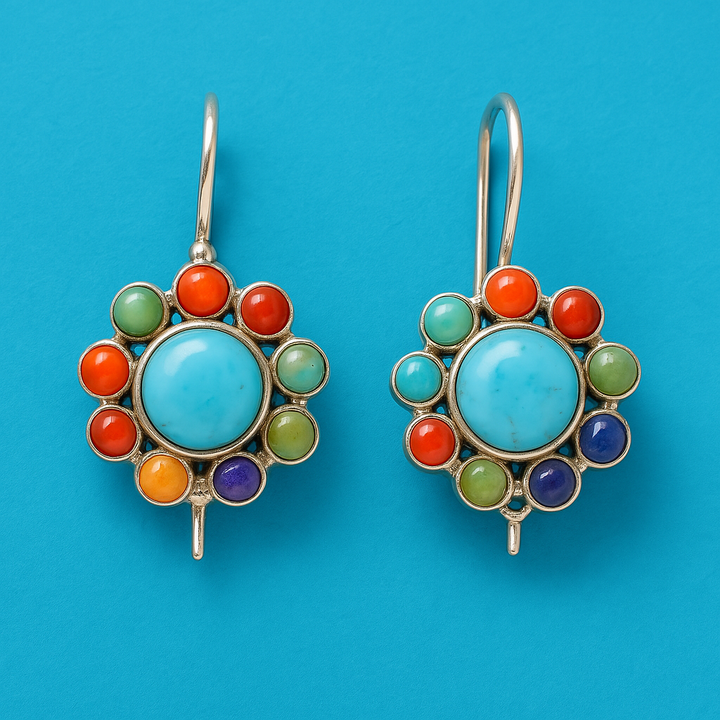Vibrant Splash Round Earrings