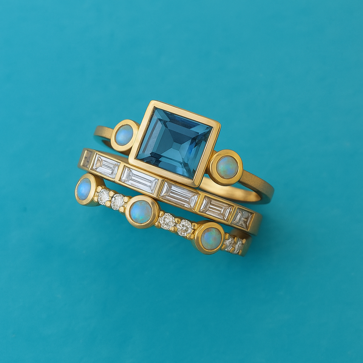 Timeless Blue Elegance Ring Set