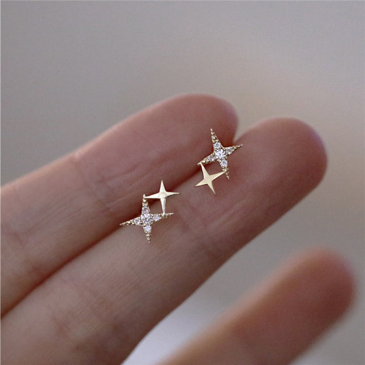 TwinkleGlow Star Studs