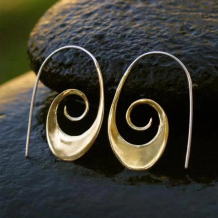 Golden Glow Spiral Earrings