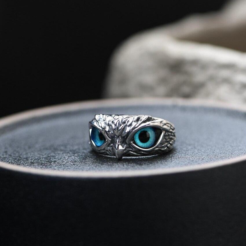 Lucky Owl Adjustable Ring with Opal Glow