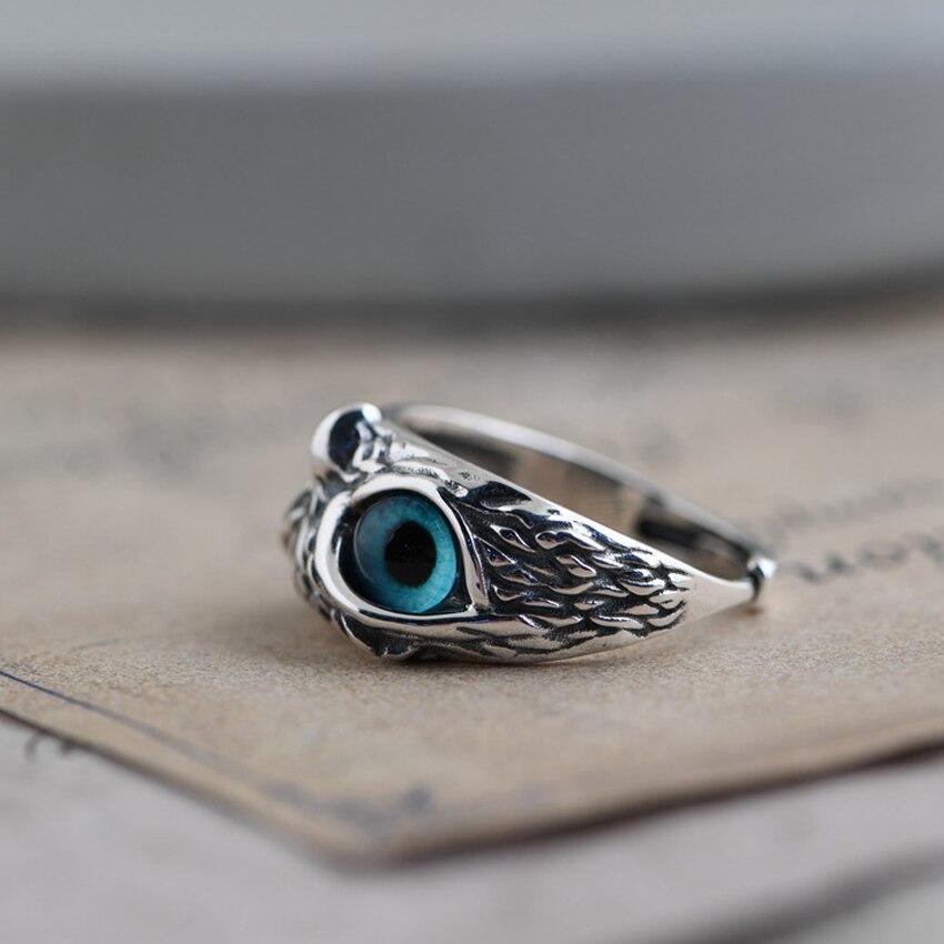Lucky Owl Adjustable Ring with Opal Glow