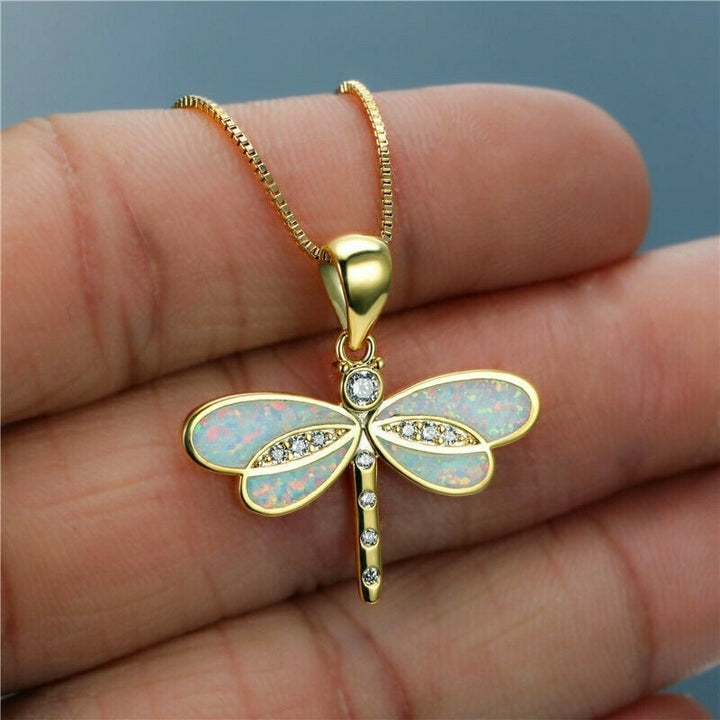 Luminous Dragonfly Opal Necklace