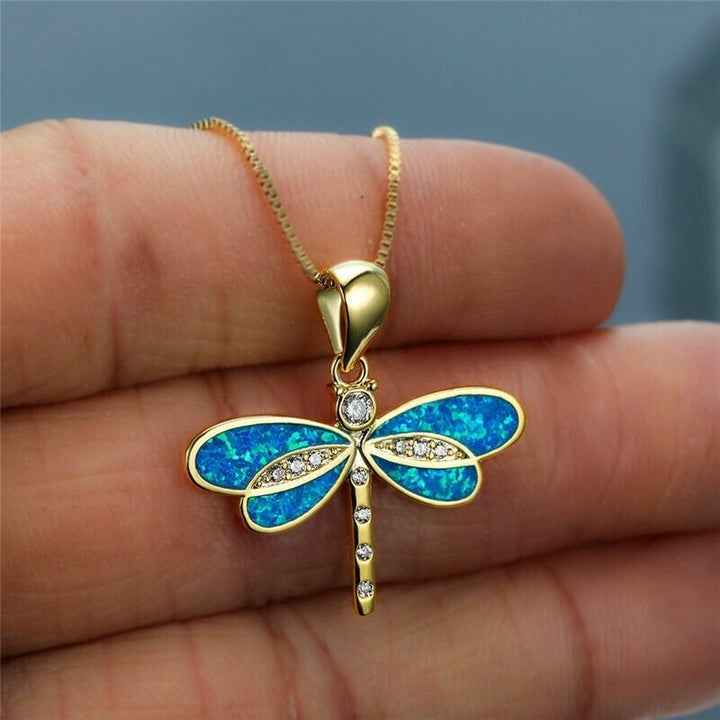 Luminous Dragonfly Opal Necklace