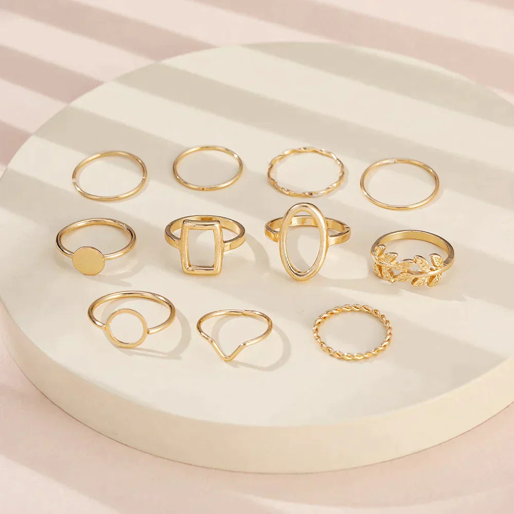 Timeless Trio: 11 Vintage Silver Rings Set
