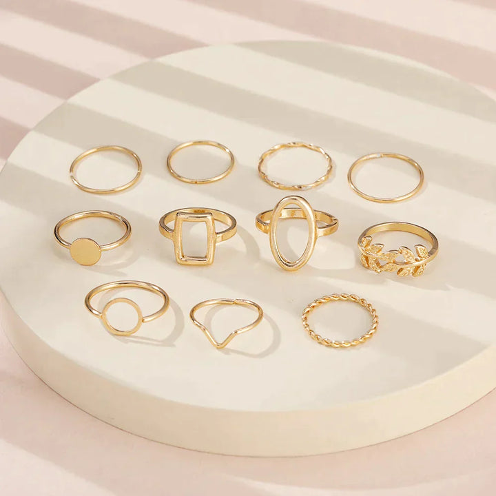 Timeless Trio: 11 Vintage Silver Rings Set