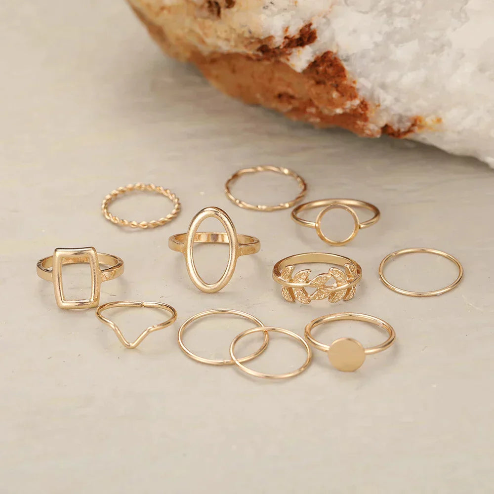 Timeless Trio: 11 Vintage Silver Rings Set