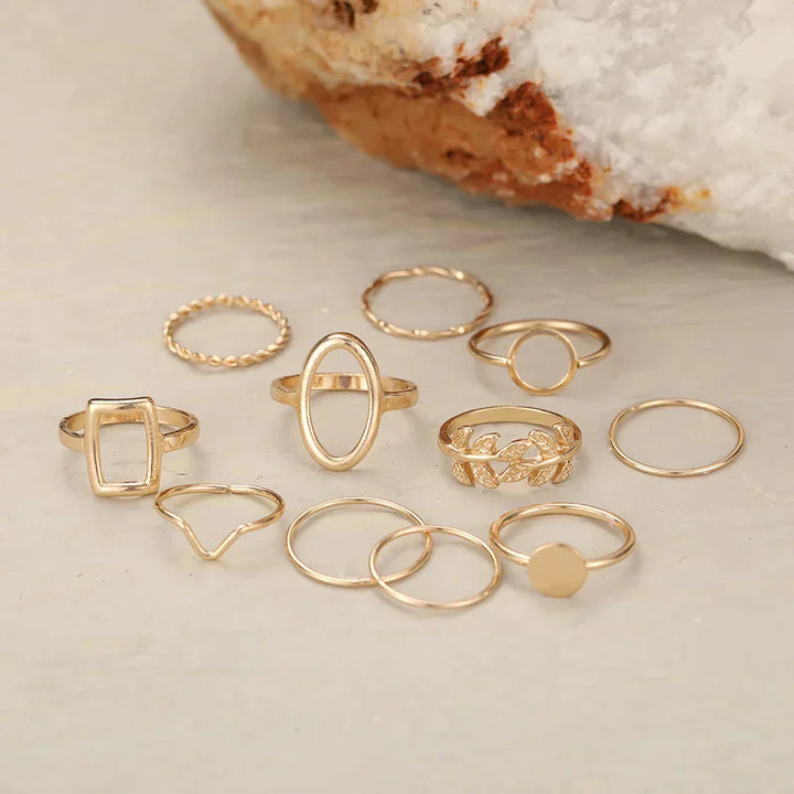 Timeless Trio: 11 Vintage Silver Rings Set