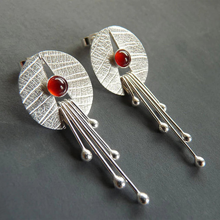 Crimson Glow Drop Earrings