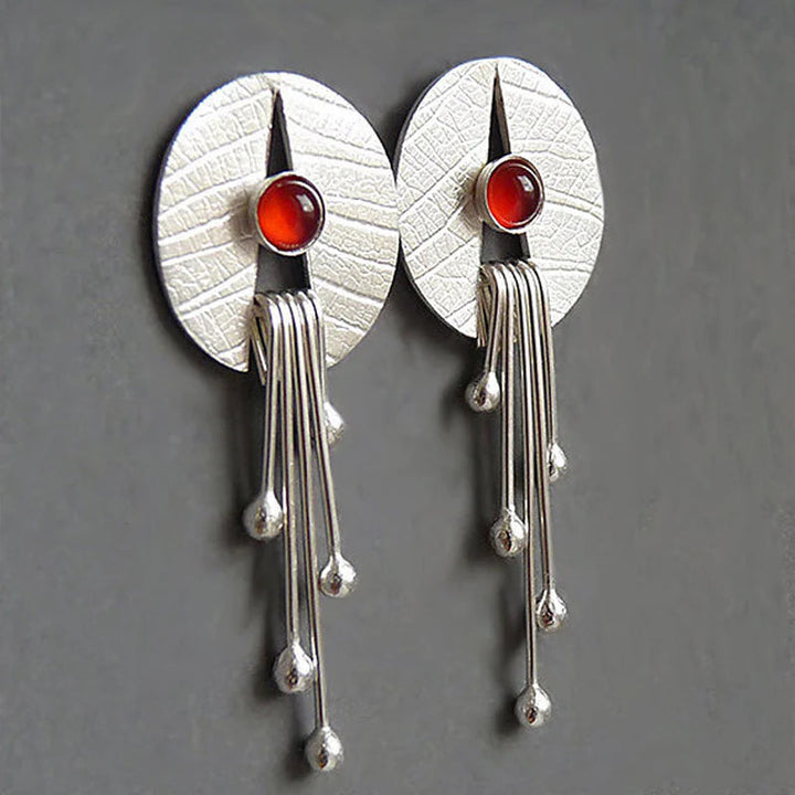 Crimson Glow Drop Earrings