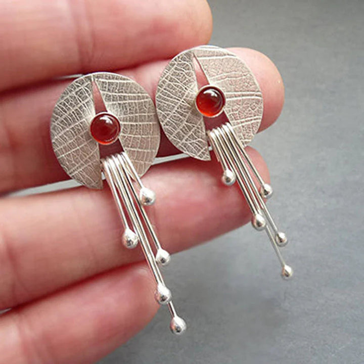 Crimson Glow Drop Earrings