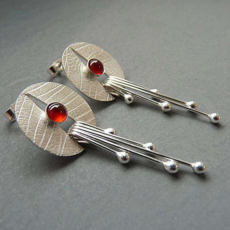 Crimson Glow Drop Earrings