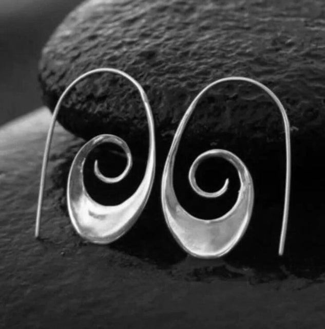 Golden Glow Spiral Earrings