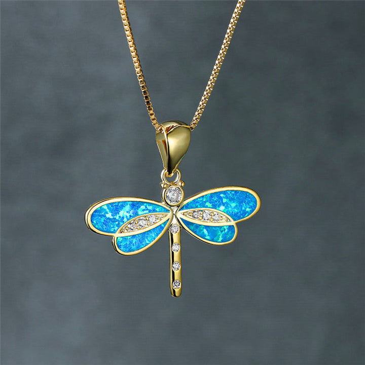 Luminous Dragonfly Opal Necklace