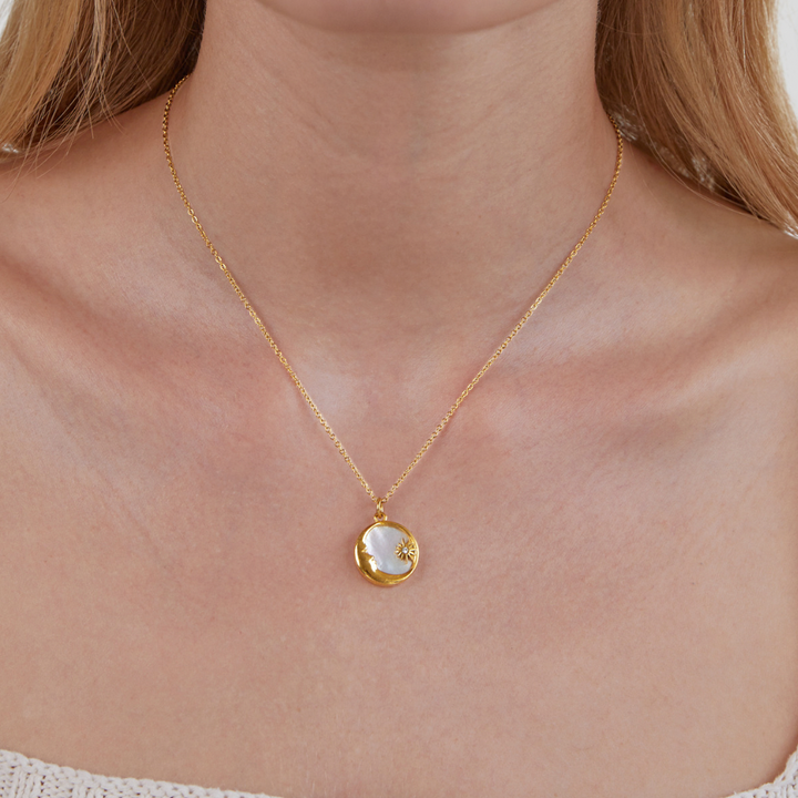 Lunar Glow Necklace: Moon & Stars Charm