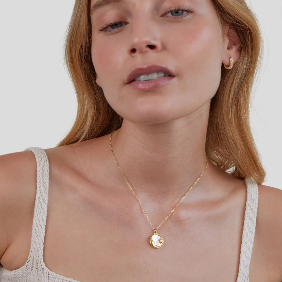 Lunar Glow Necklace: Moon & Stars Charm