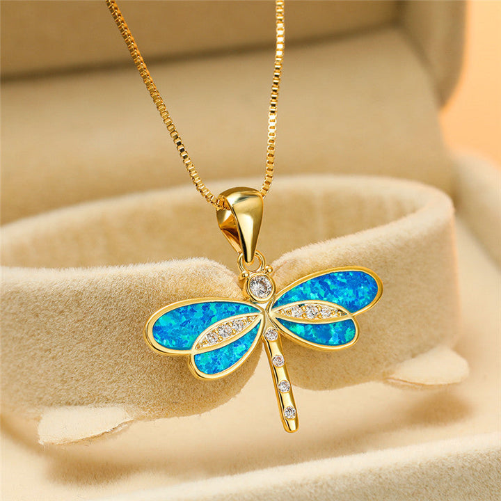 Luminous Dragonfly Opal Necklace