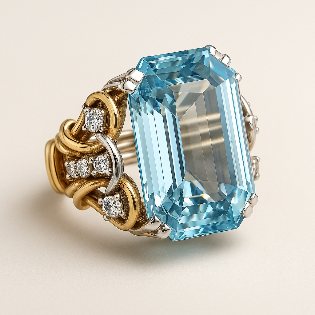 Radiant Blue Glow Layered Ring