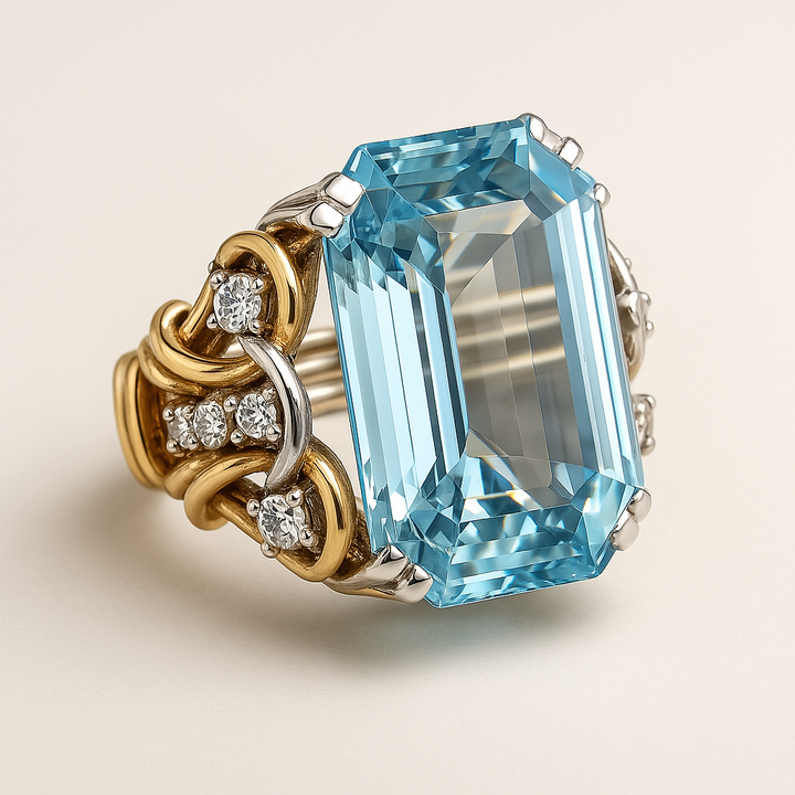 Radiant Blue Glow Layered Ring