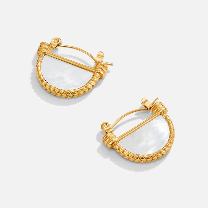 Radiant Adelfa White Shell Hoops