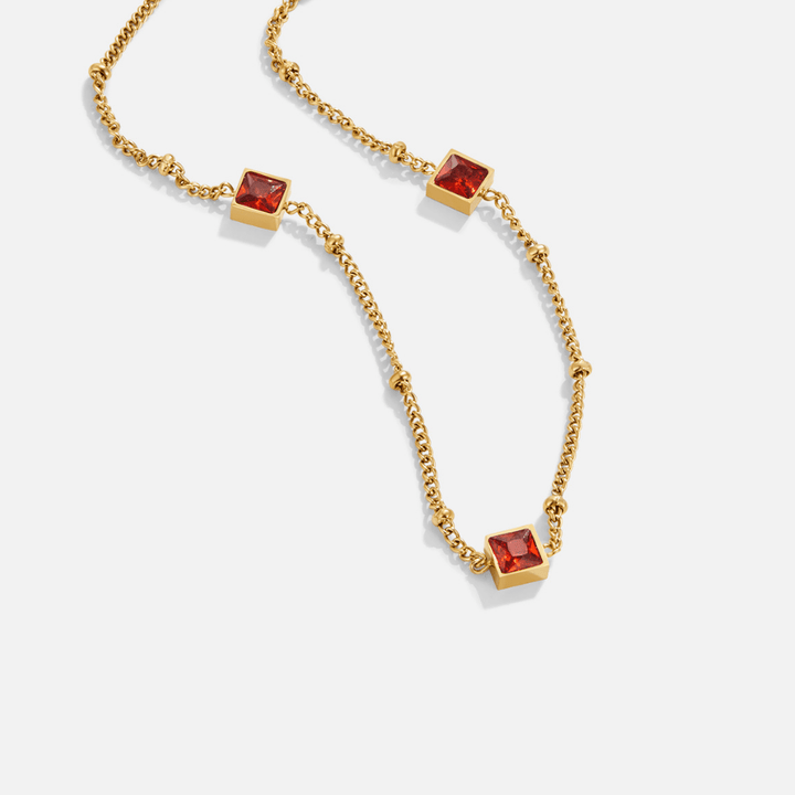 Radiant Scarlet Charm Necklace