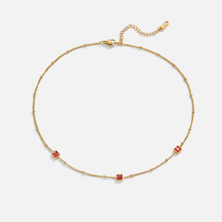 Radiant Scarlet Charm Necklace
