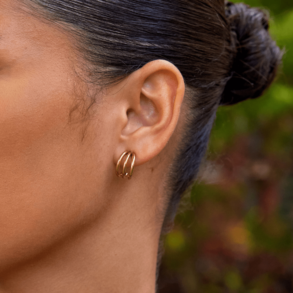 Anaya Triple Radiance Hoops: Shine in Every Angle