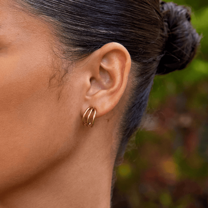 Anaya Triple Radiance Hoops: Shine in Every Angle
