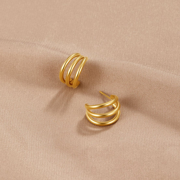 Anaya Triple Radiance Hoops: Shine in Every Angle