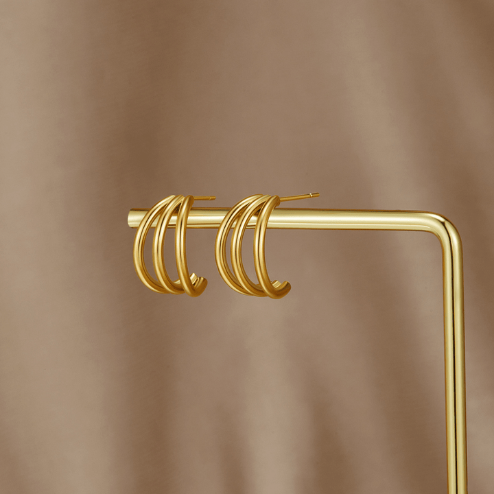 Anaya Triple Radiance Hoops: Shine in Every Angle