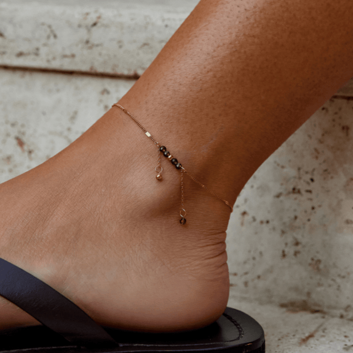 Desert Breeze Gem Anklet with Playful Pompon