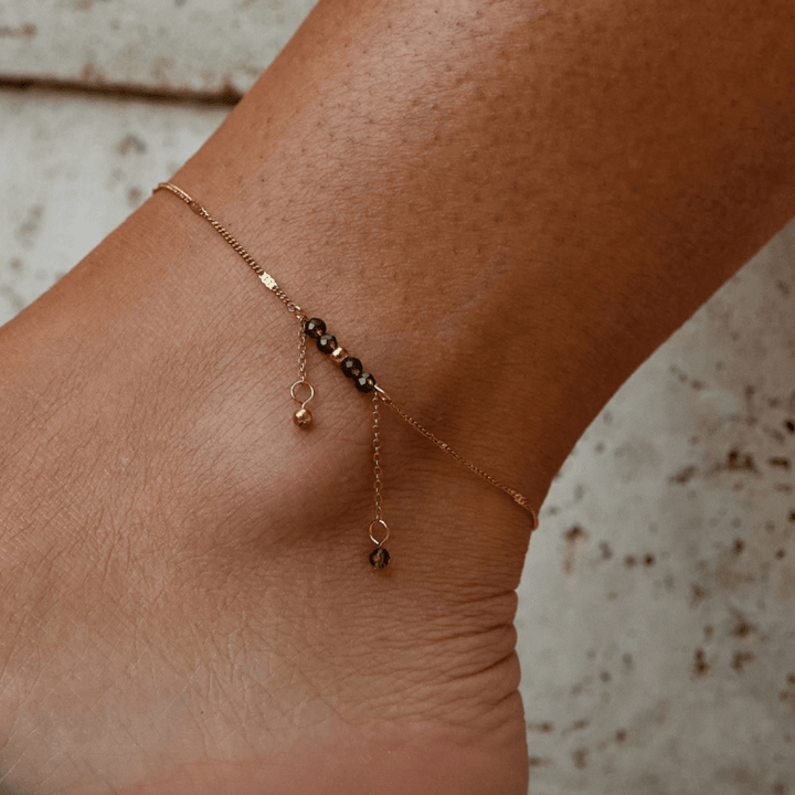 Desert Breeze Gem Anklet with Playful Pompon