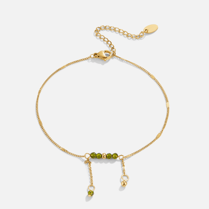 Desert Breeze Gem Anklet with Playful Pompon