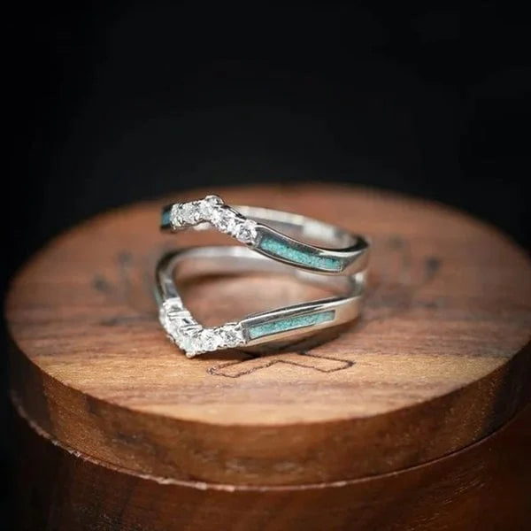 Radiant Blue Spark Diamond Ring