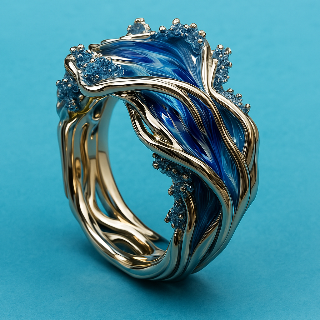 Ocean Breeze Wave Ring