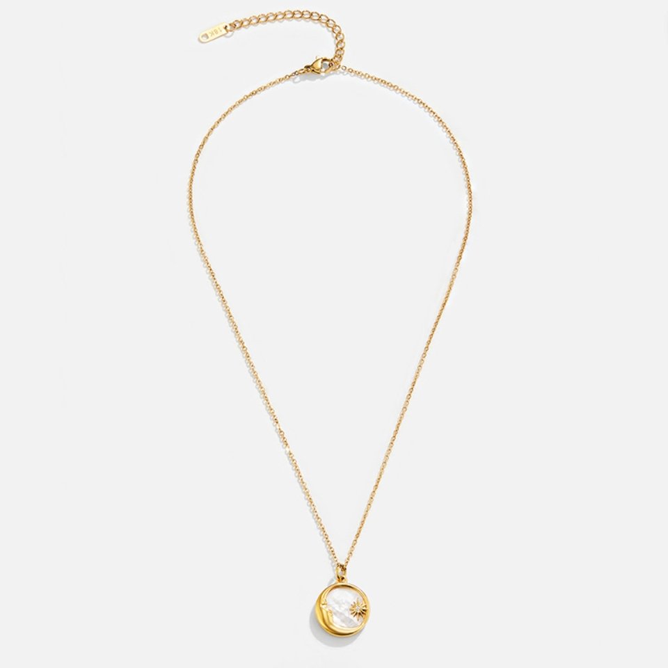 Lunar Glow Necklace: Moon & Stars Charm