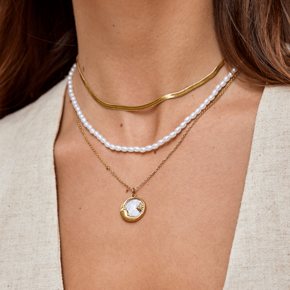Lunar Glow Necklace: Moon & Stars Charm